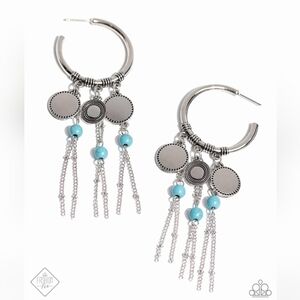 Peppy Pinnacle Blue Hoop Earring Turquoise Hoop Fashion Jewelry